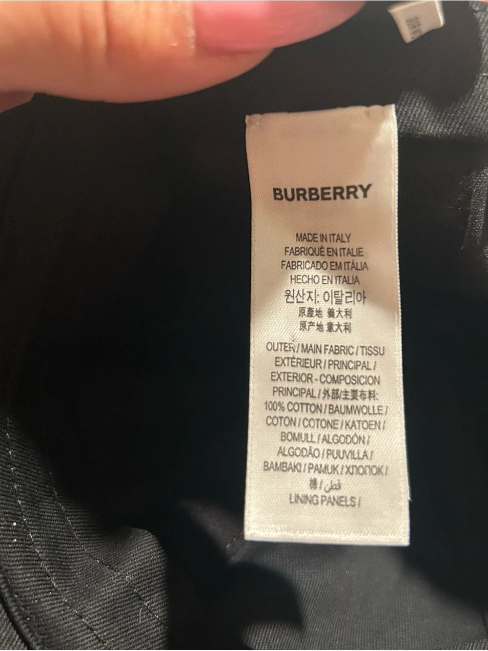 Burberry Black and White Embroidered Logo Baseball Cap- Small